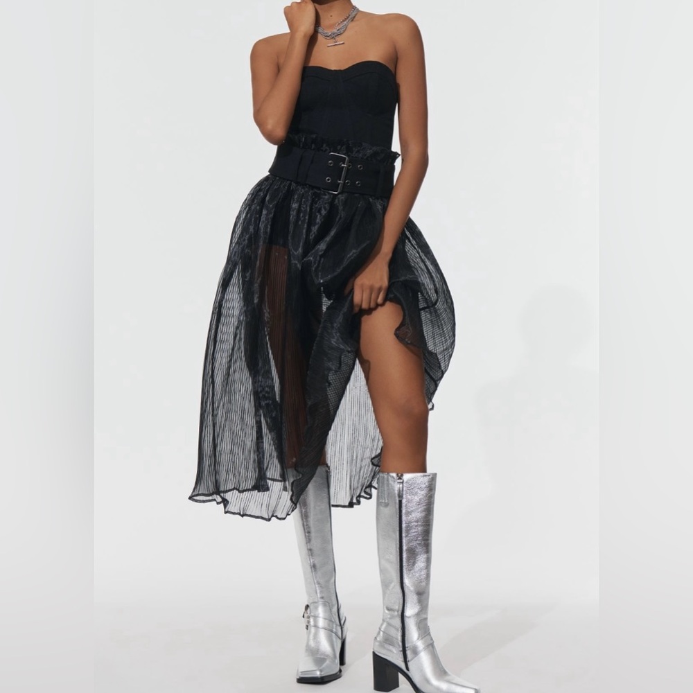 Anthropologie Pilcro Strapless Bodysuit and Sheer Skirt - Picture 4 of 9